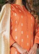 Designer Pant Style Kurti In Orange Color